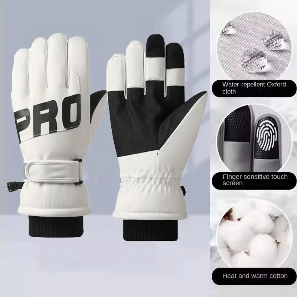 Men And Women Ski Gloves High Quality Touch Screen Ski Gloves Non-slip Polyester Plush Cycling Gloves Waterproof Winter Mittens