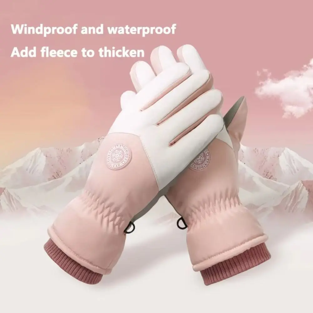 1 Pair Portable Winter Warm Touchscreen Ski Gloves Non-slip Snow Snowboard Outdoor Sports Mitten Thicken Windproof Cycling Glove
