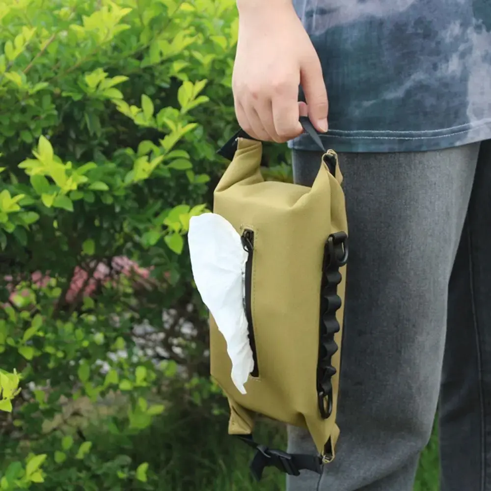 Waterproof Travel Camping Wipes Dispenser Case Baby Wipe Dispenser Outdoor Hanging Wet Wipe Storage Box Portable Canvas Wipe Bag