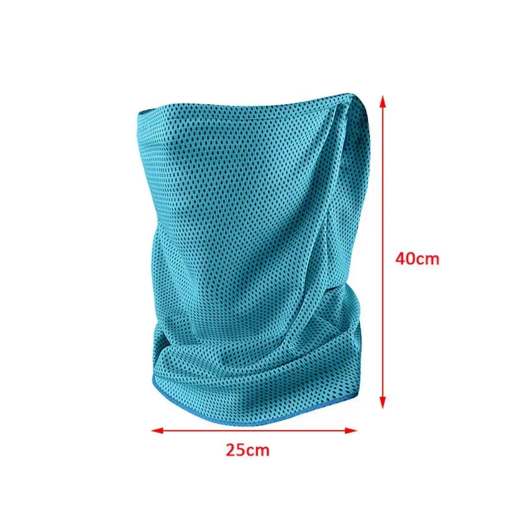 Summer UV Protection Ice Silk Face Cover Breathable Traceless Sports Bandana Soft Solid Color Neck Gaiter Cycling Face Mask