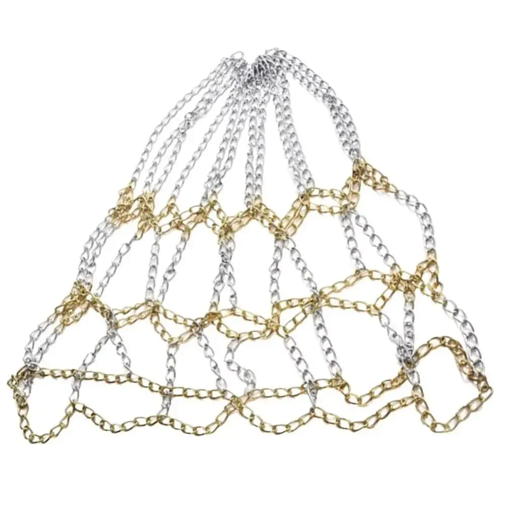 New Galvanized Steel Basketball Target Net Durable Replacement Basketball Hoop Rustproof Heavy Duty Chain Net Outdoor Chain Net