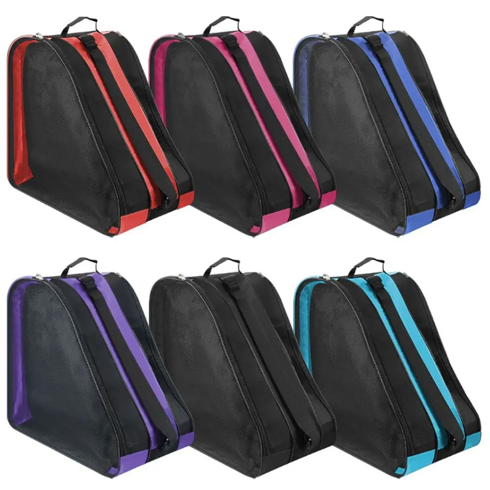 Roller Skate Bag Adjustable Shoulder Strap Ice Skate Bag Large Capacity Fits Quad, Inline & Most Roller Skating Accessories