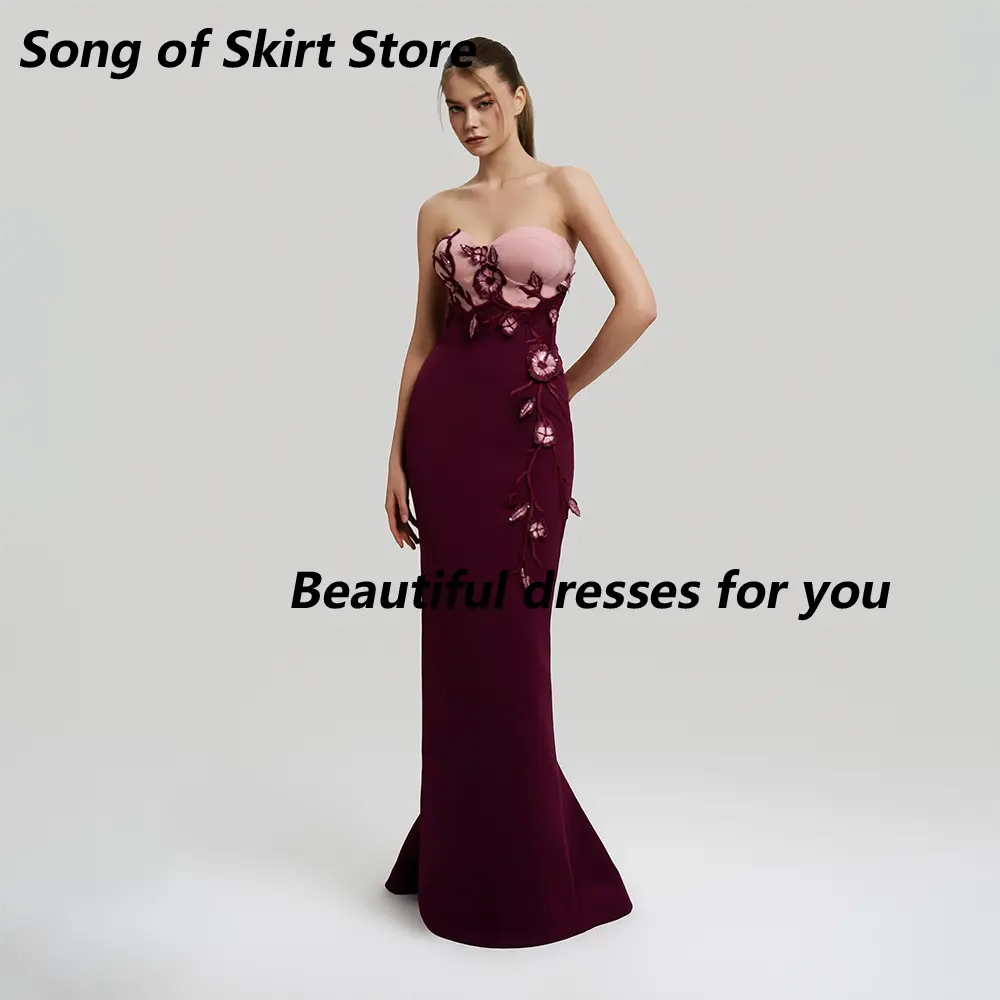 Sexy  Prom Dress for Women Party Customized Sweetheart Sleeveless Applique Floor Length Formal Evening Dresses Party Gown