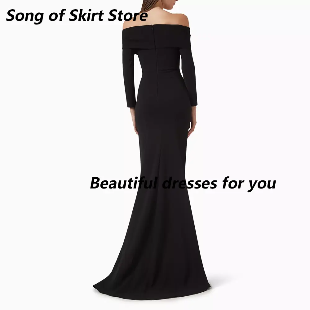 Ivory Evening Dress Off The Shoulder Long Sleeves Mermaid Evening Gowns for Women Trumpet Elegant Wedding Party Dress Customized