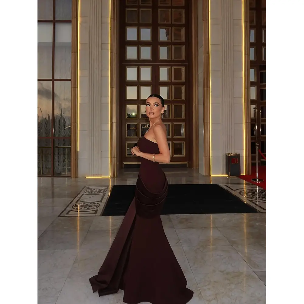 Sexy Prom Dress Customized Strapless Mermaid Elegant Wedding Guest Gowns for Women 2025 Floor Length Formal Party Dress