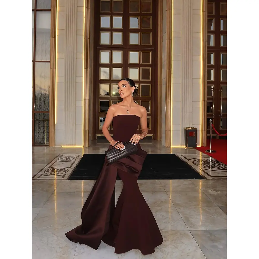 Sexy Prom Dress Customized Strapless Mermaid Elegant Wedding Guest Gowns for Women 2025 Floor Length Formal Party Dress