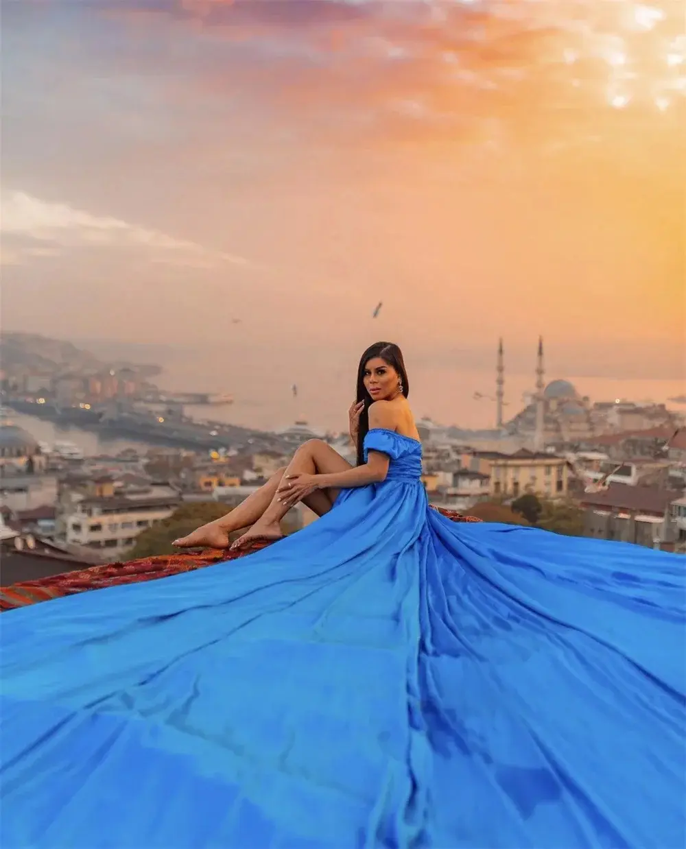 Flowy Long Sweep Train Prom Dress 2025 Photoshoot Satin Party Dress Sexy V-neck Silk Vestidos De Noche Flying Dress