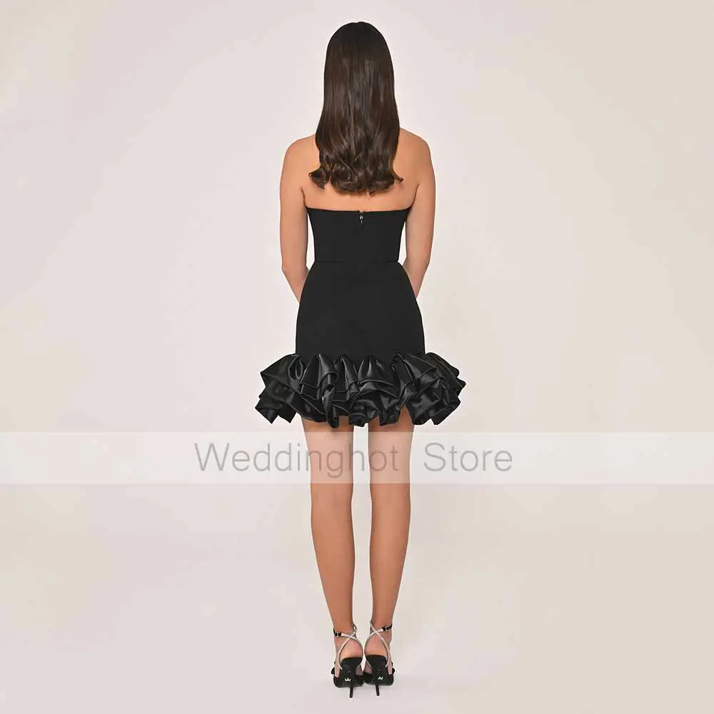 Purple Party Dress Mini Ruffle V Neck Mermaid Sexy Women's Cocktail Gowns Short Sleeveless Backless Trumpet Evening Dresses 2025