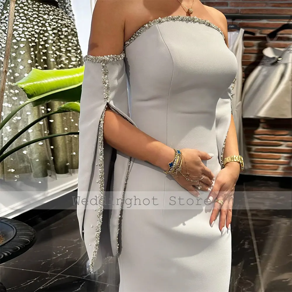 Luxury Evening Dresses for Women Beading Off the Shoulder Saudi Arabian Evening Gowns Long Mermaid/Trumpet Formal Party Dress
