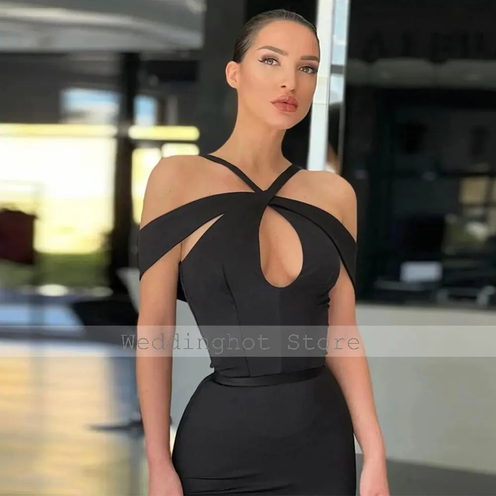 Evening Dress Sexy Black Satin Sexy Evening Dresses Mermaid Off-the-shoulder Long Dresses 2024 Elegant Party Dresses Woman