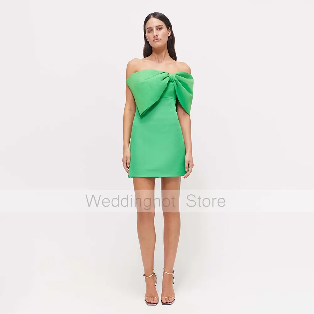 Mini Cocktail Dresses for Women Off the Shoulder A Line Simple Cocktail Gowns Short Strapless Sleeveless Birthday Party Dress