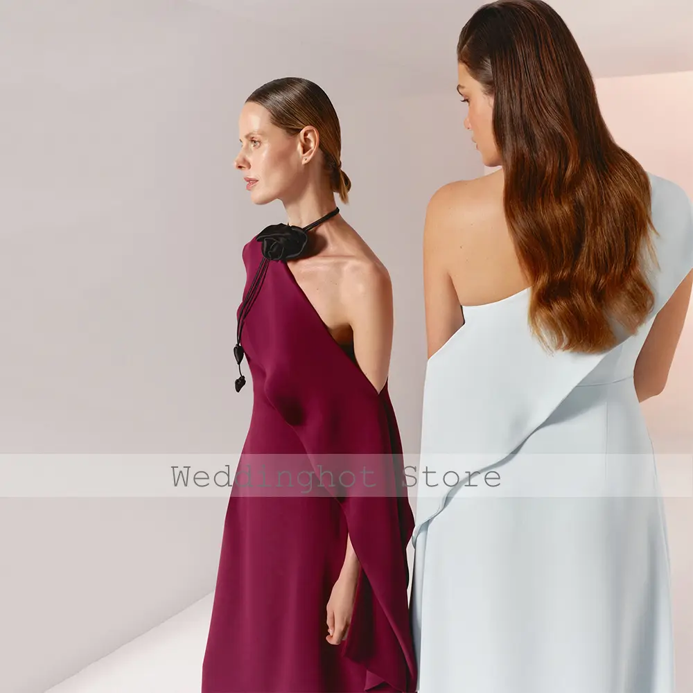 Lemon Cocktail Dresses Column One Shoulder Ruffle Tea Length Wedding Party Gowns for Women Tea Length Pockets Cocktail Gown 2025