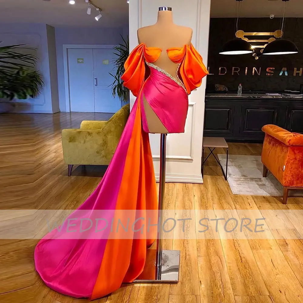 Sexy Evening Dresses 2023 Sweetheart Off-Shoulder Mermaid Prom Gowns Illusion Bead Red Custom Luxury Party Dress Robe De Mariee