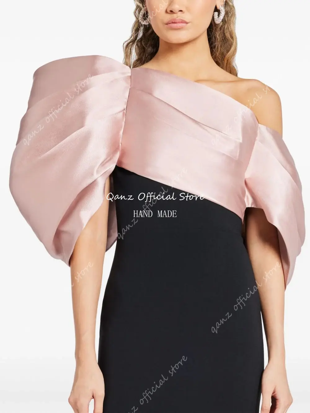 Qanz Dubai Arabia Evening Dress 2024 Luxury Satin Mermaid Formal Occasion Dresses Off Shoulder Vestidos De Fiesta Customized