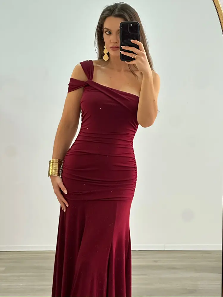 Mozision One Shoulder Backless Sexy Maxi Dress Women Gown Fashion Off-shoulder Sleeveless Bodycon Elegant Long Dresses 2025