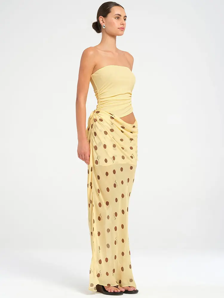 Mozision Patchwork Polka Dot Sexy Maxi Dress Women Gown Summer Fashion Off-shoulder Sleeveless Backless Beach Club Long Dress
