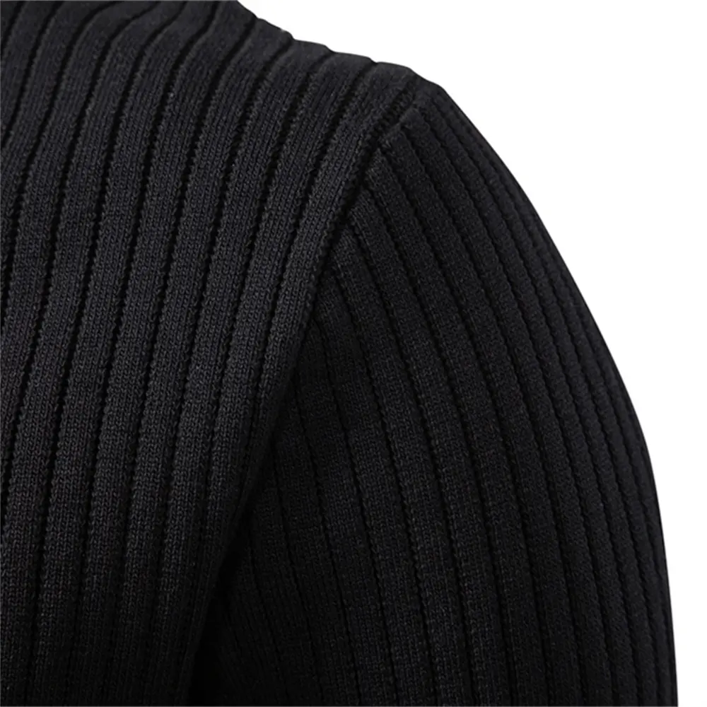 AIOPESON Men's Long sleeve t-shirt fashion knit slim fit polo sweater riibed henry collar tshirt for man