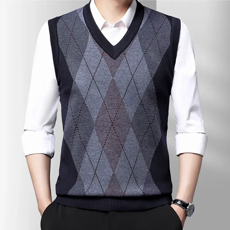 Men's Thickened Casual Sweater Tank Top Warm Autumn Winter Vest Fashion Comfortable Breathable Gym Tank Top for Men