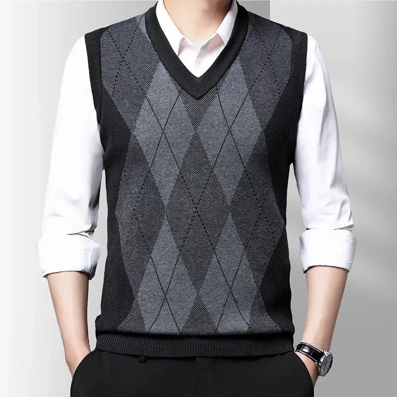 Men's Thickened Casual Sweater Tank Top Warm Autumn Winter Vest Fashion Comfortable Breathable Gym Tank Top for Men