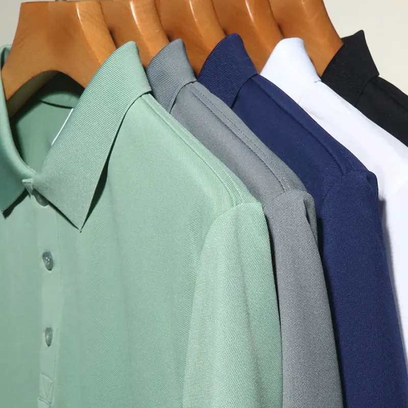 New Men's Fashion Solid Short Sleeved Polo Shirt Summer Breathable Comfortable Top