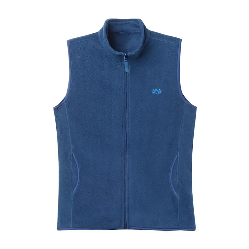 Men's Casual and Fashionable Fleece Embroidered Vest with Plush Jacket