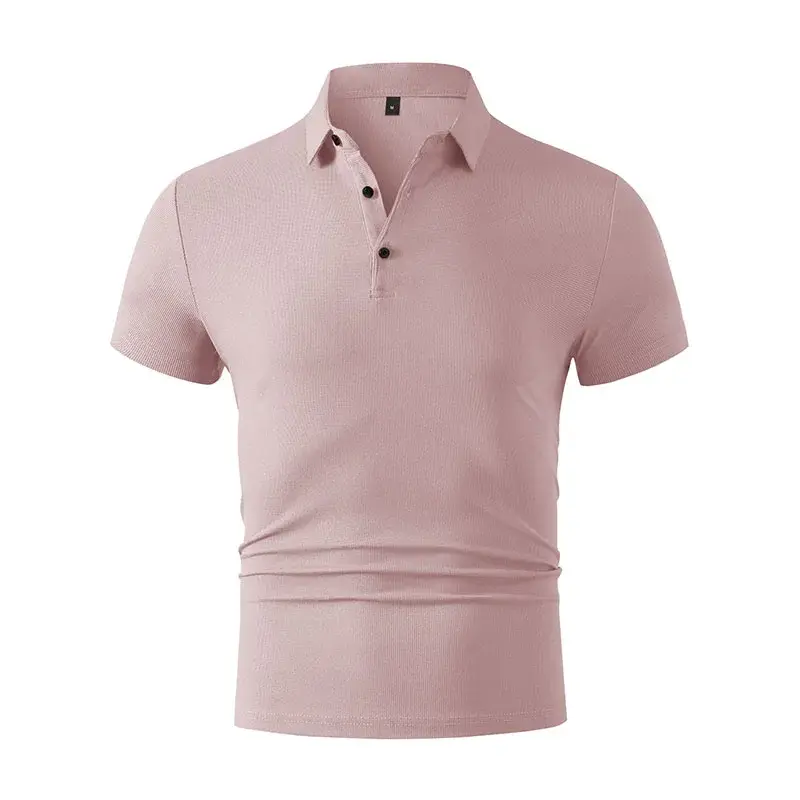 New Men's Business Casual Short Sleeved Shirt Solid Color Polo Shirt Fashionable Breathable Comfortable Versatile Top