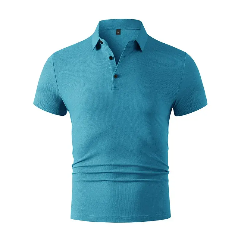 New Men's Business Casual Short Sleeved Shirt Solid Color Polo Shirt Fashionable Breathable Comfortable Versatile Top