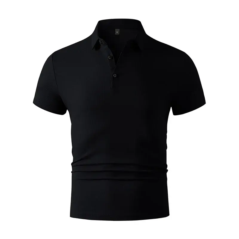 New Men's Business Casual Short Sleeved Shirt Solid Color Polo Shirt Fashionable Breathable Comfortable Versatile Top