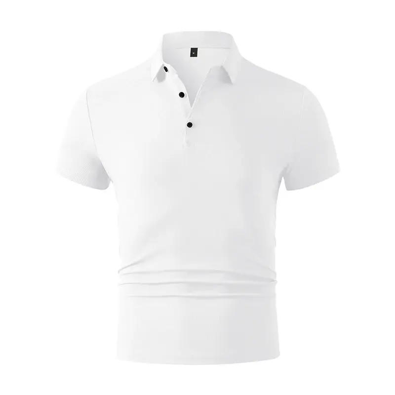 New Men's Business Casual Short Sleeved Shirt Solid Color Polo Shirt Fashionable Breathable Comfortable Versatile Top