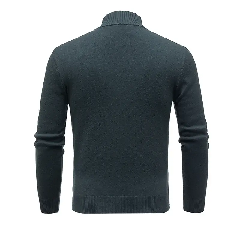 2025 Autumn/Winter New Men's Long Sleeve Knitted Shirt Twisted Flower Half Zipper Collar Versatile Warm Top