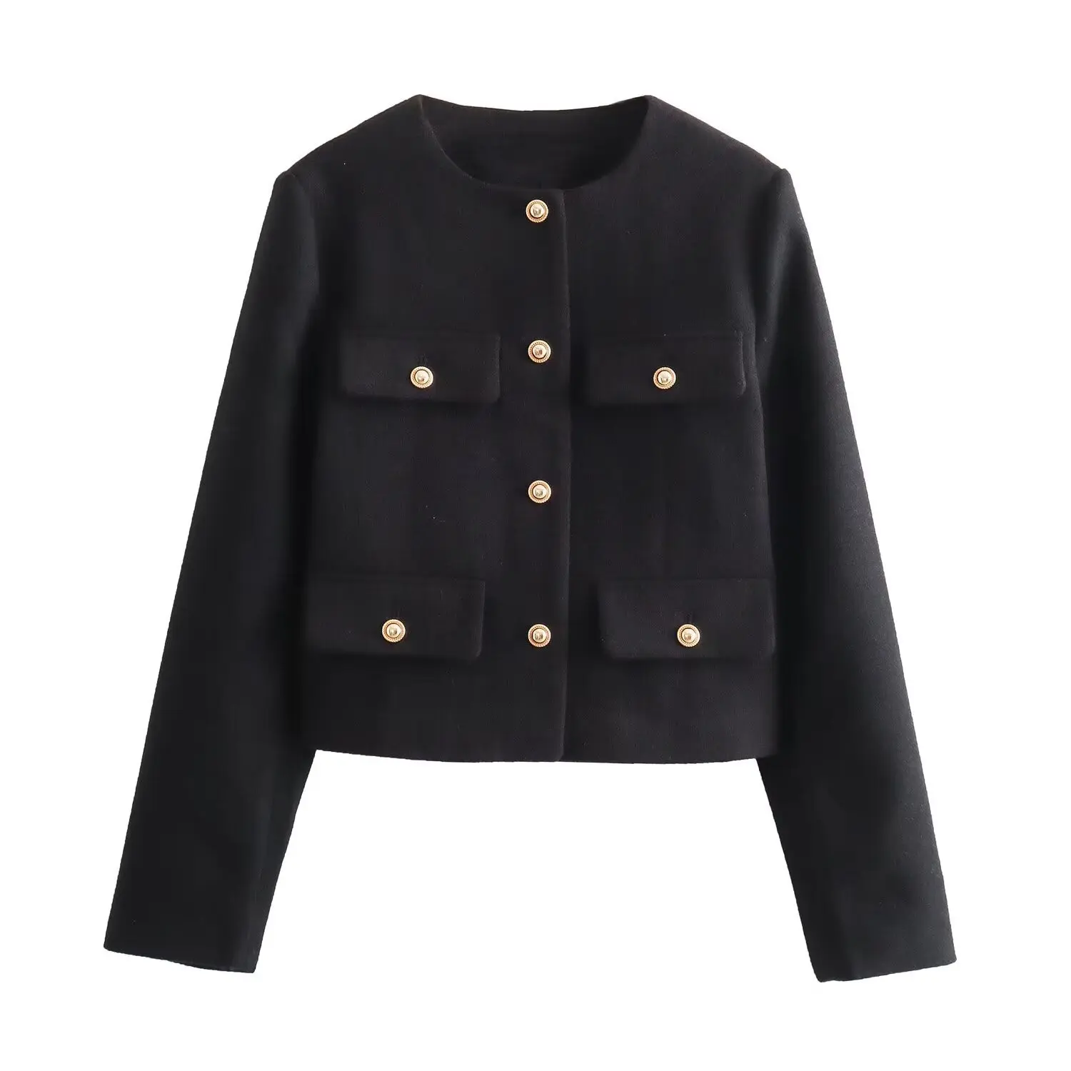 2025 Spring and Autumn New Women's Wear Slim Fit Round Neck Elegant Commuting Fashion Women's Small Fragrant Style Short Coat