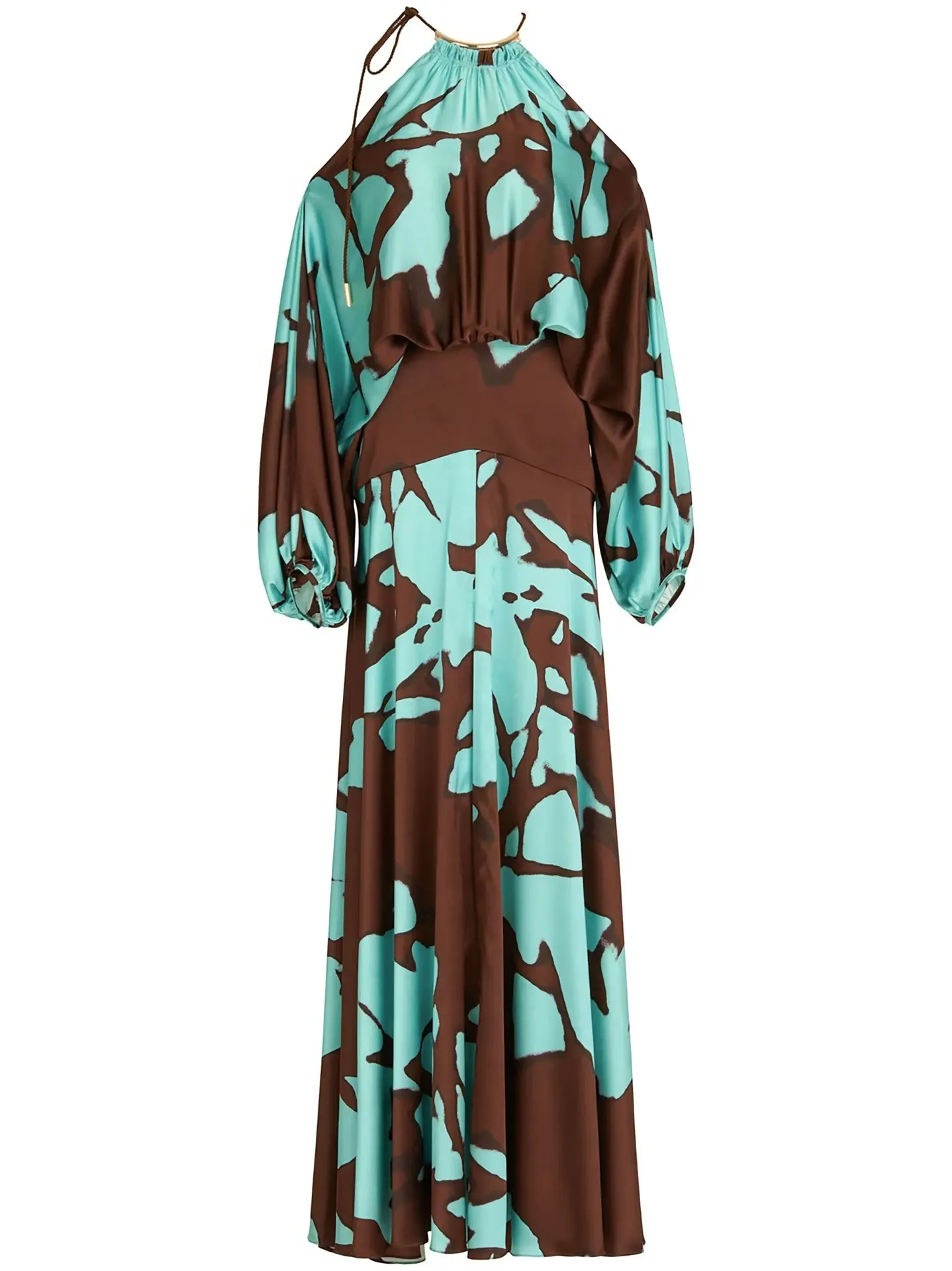 2025 Women's Fashion Temperament Elegant Vacation Style Printed Off Shoulder Slit Comfortable Casual Commuting Party Dress