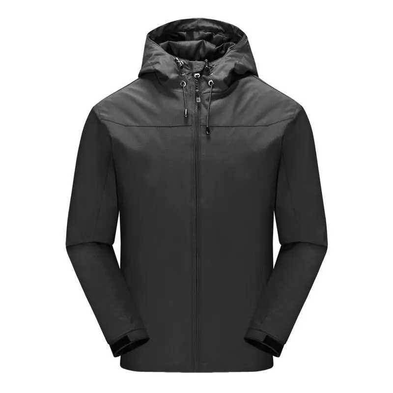 Spring and Autumn New Fashionable Men's Windproof and Waterproof Cardigan Hooded Zipper Jacket Outdoor Casual Sportswear