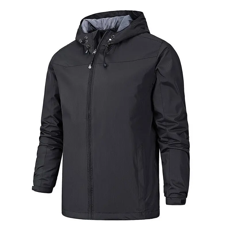 Spring and Autumn New Fashionable Men's Windproof and Waterproof Cardigan Hooded Zipper Jacket Outdoor Casual Sportswear