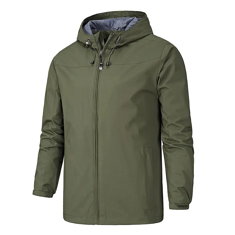 Spring and Autumn New Fashionable Men's Windproof and Waterproof Cardigan Hooded Zipper Jacket Outdoor Casual Sportswear