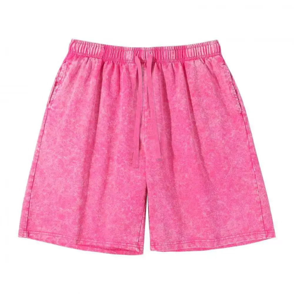 260g Heavy Washed Cotton Shorts Mens Distressed Snowflake Vintage Loose Fit Casual Cross Border Wholesale Bulk Supply Shorts