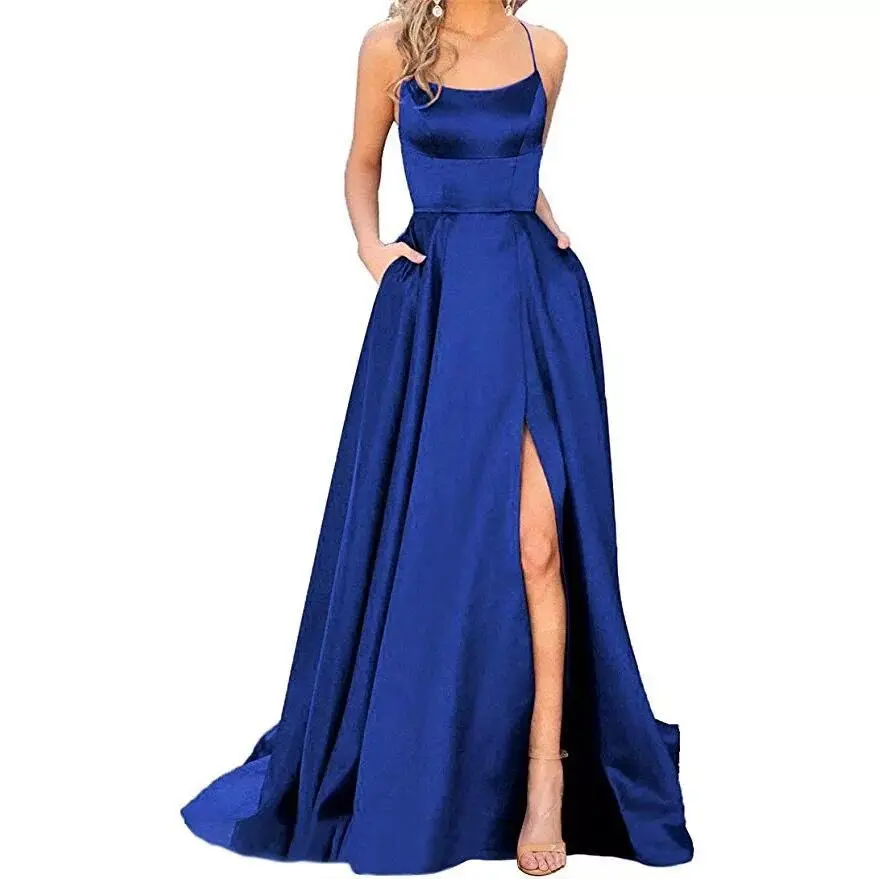 2025 Solid Color European and American Style Bridesmaid Dress Long Dress Slimming and Elegant Off Shoulder Fashionable Dress