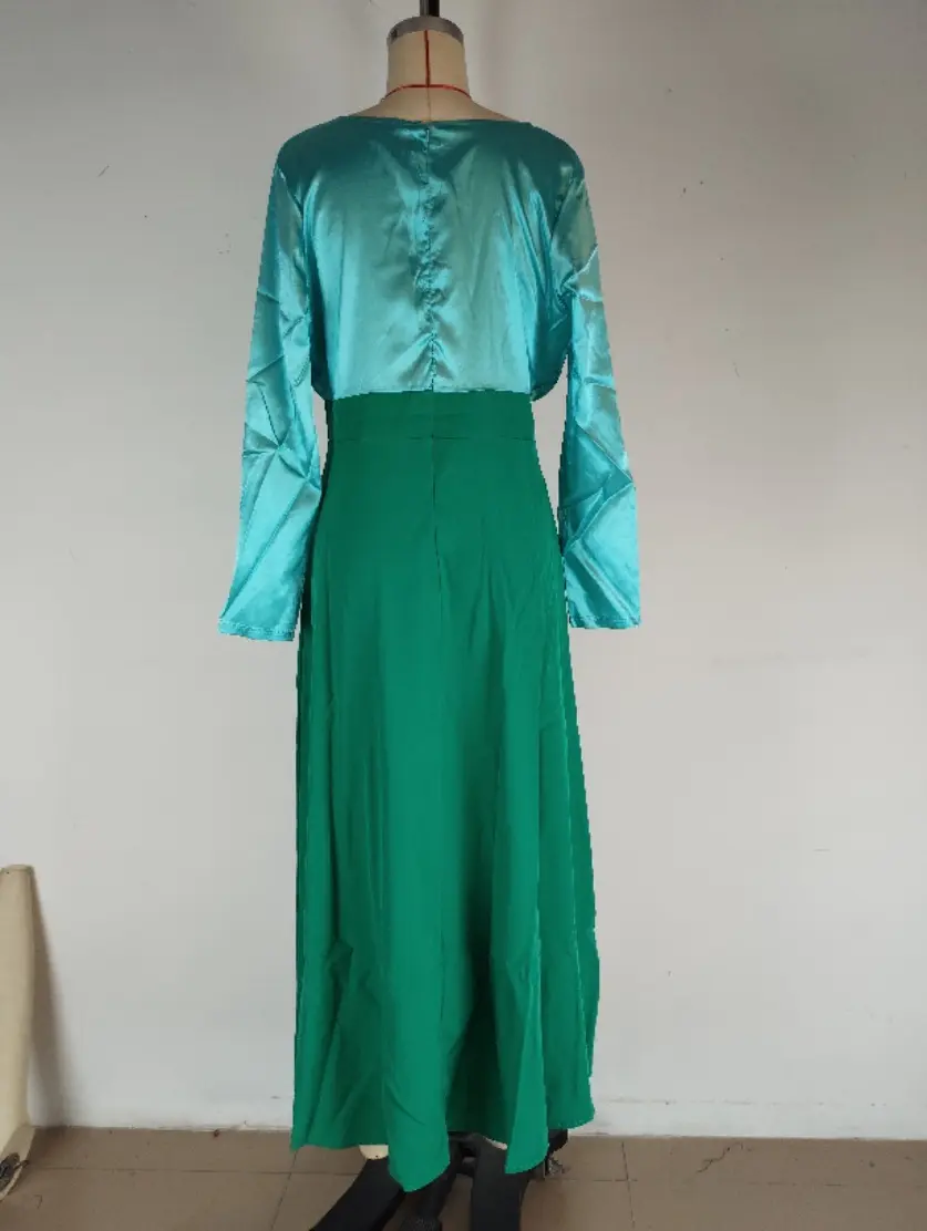 2025 European and American New Women's Fashion Elegant Temperament Personalized Commuting V-neck Party Long Dress for Women