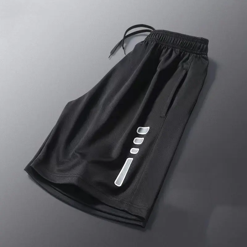 Men's Quick Drying Ice Silk Basketball Shorts 5-inch Lightweight and Loose Summer Running Beach Soccer Casual Sports Slim Fit