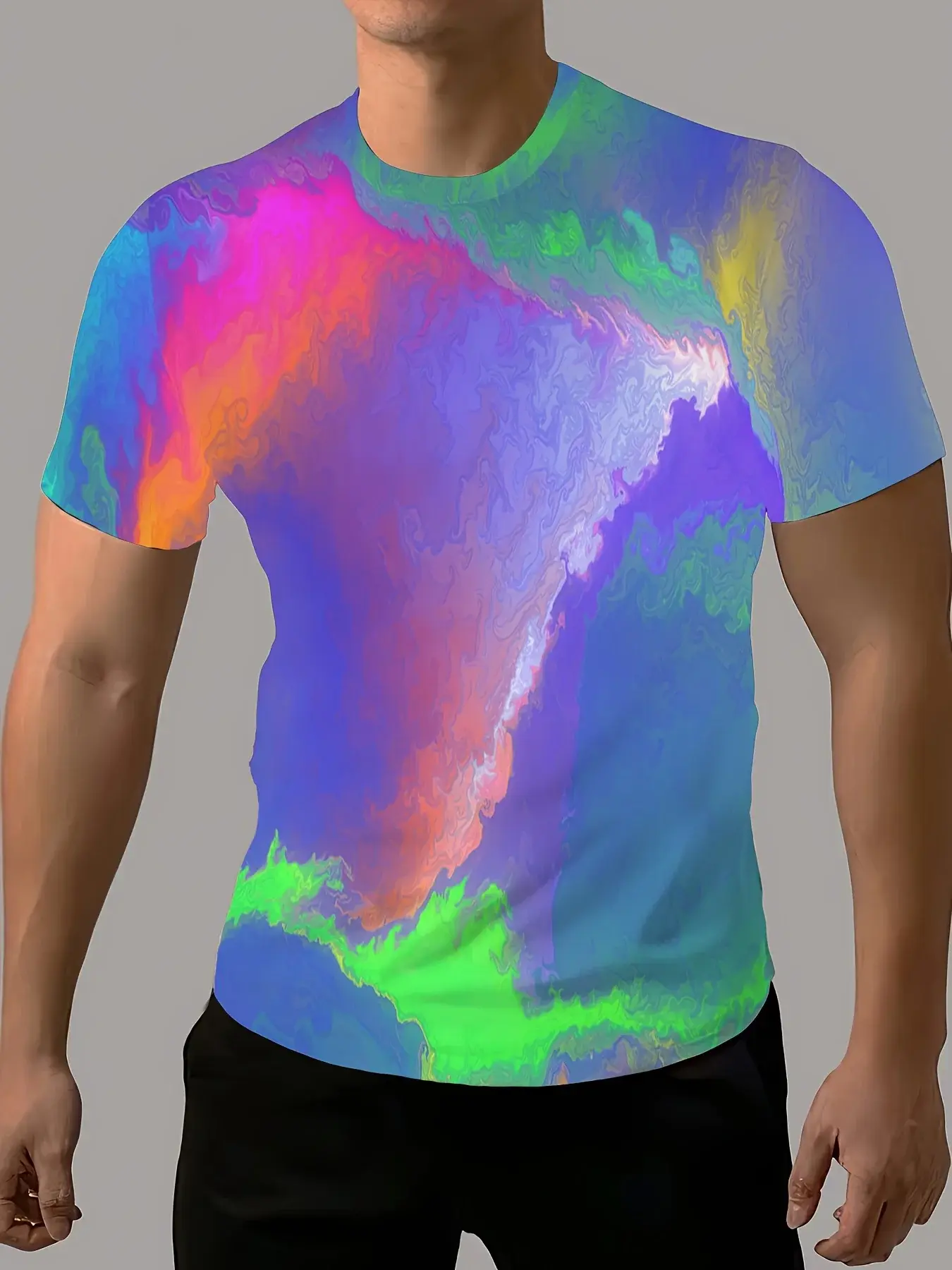 New Design for Summer 2024: 3D Printed Cool Pattern Casual Short Sleeve Top, Fashionable Sports T-shirt