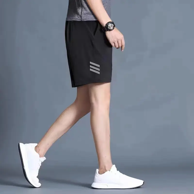 Men's Quick Drying Ice Silk Basketball Shorts 5-inch Lightweight and Loose Summer Running Beach Soccer Casual Sports Slim Fit