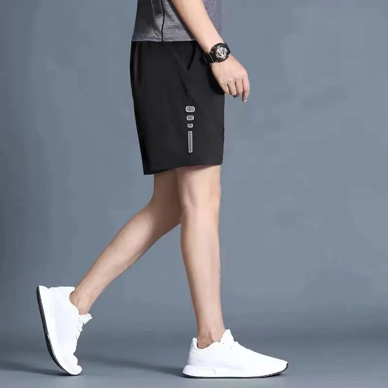 Men's Quick Drying Ice Silk Basketball Shorts 5-inch Lightweight and Loose Summer Running Beach Soccer Casual Sports Slim Fit