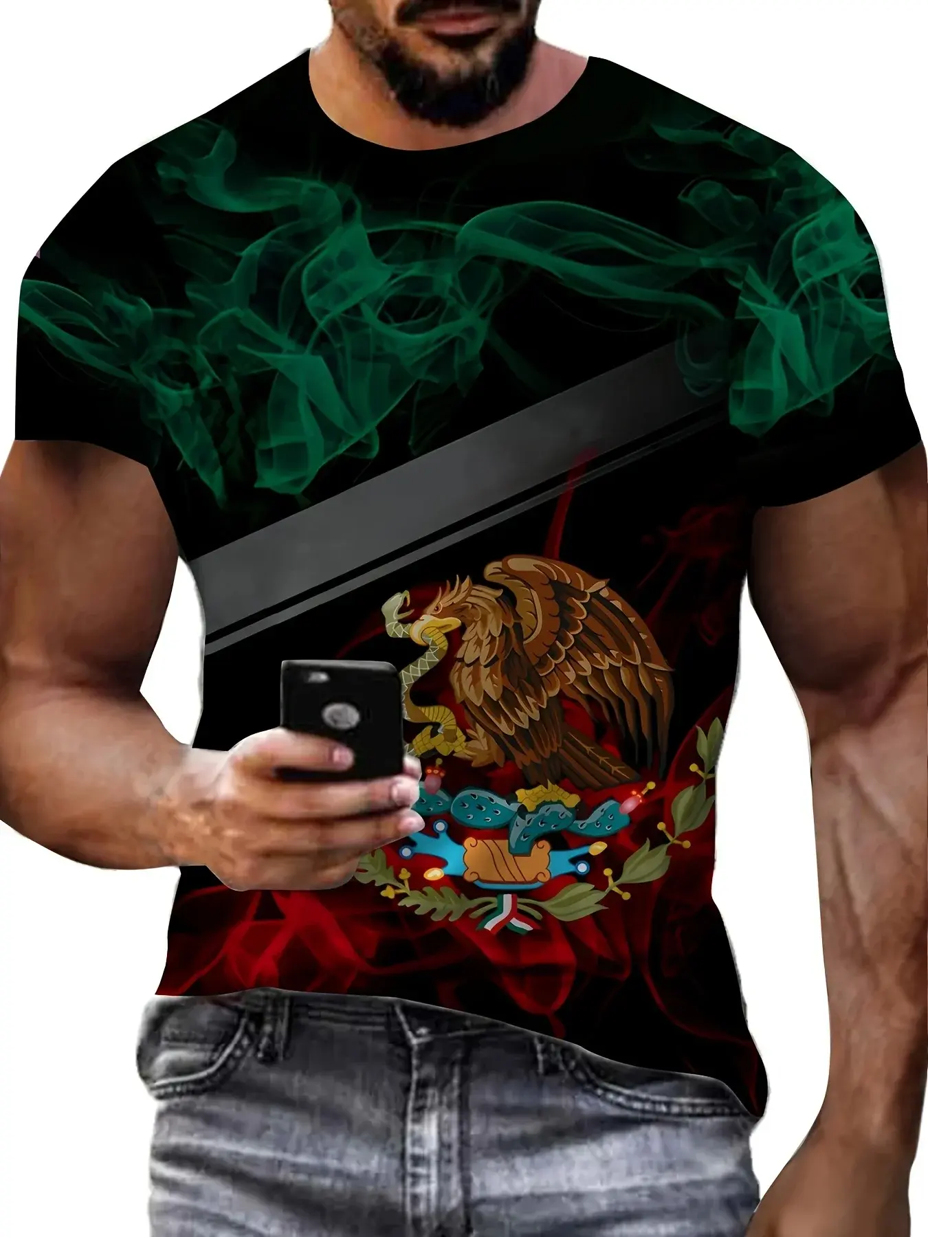 New Design for Summer 2024: 3D Printed Cool Pattern Casual Short Sleeve Top, Fashionable Sports T-shirt