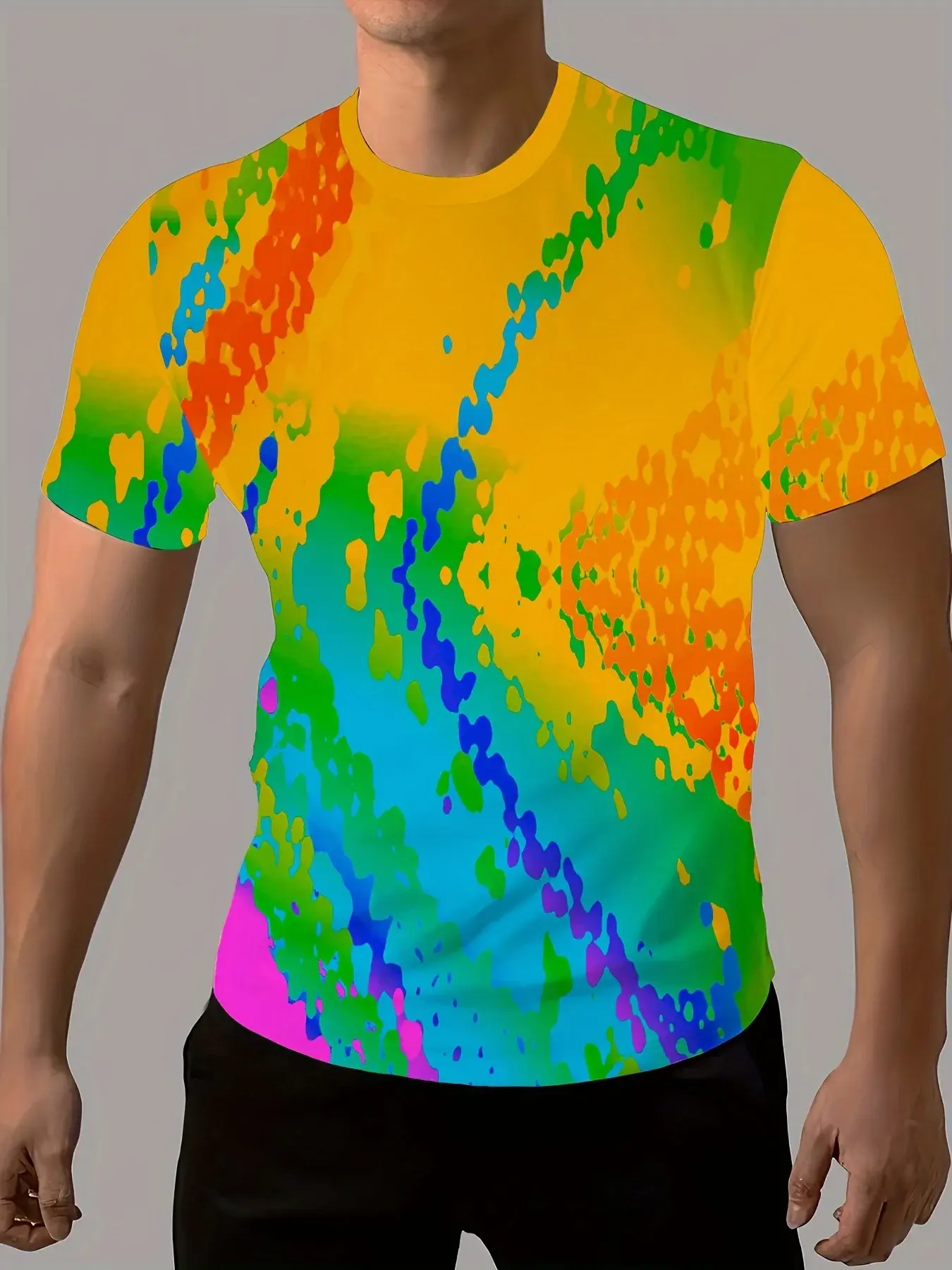 New Design for Summer 2024: 3D Printed Cool Pattern Casual Short Sleeve Top, Fashionable Sports T-shirt