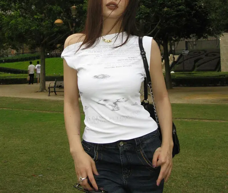 2025 Summer New European and American Women's Personalized Printed Letter T-shirt Fashion Versatile Short Sleeve Top