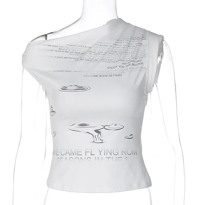 2025 Summer New European and American Women's Personalized Printed Letter T-shirt Fashion Versatile Short Sleeve Top