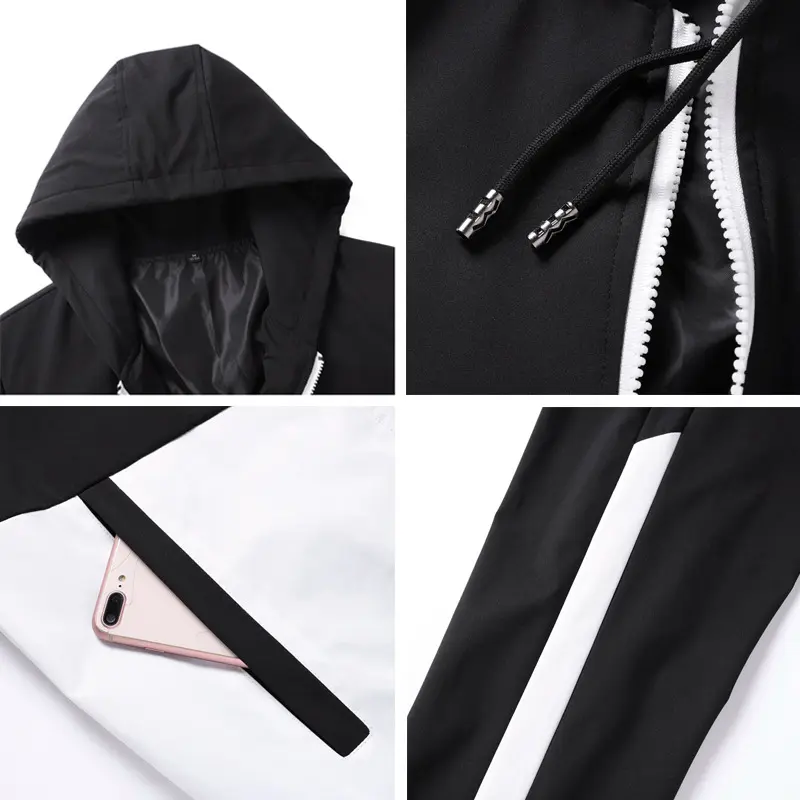 Mens Korean Style Hooded Sweatshirt Joggers 2-Piece Set Casual Streetwear Athletic Sportswear Spring Autumn Campus Outfit Loose