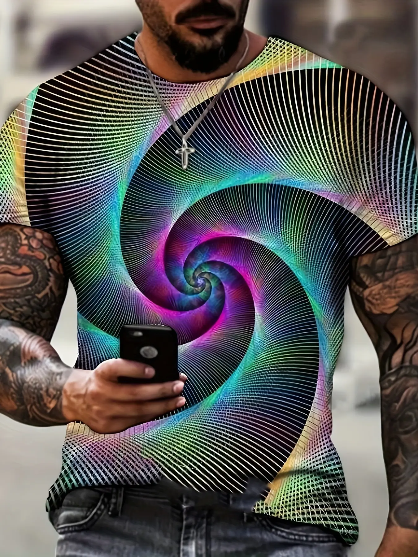 2024 Summer New Men's T-Shirt Casual Cool 3D Digital Printed for Men Short Sleeve Oversized Men Clothing Fashion Trend