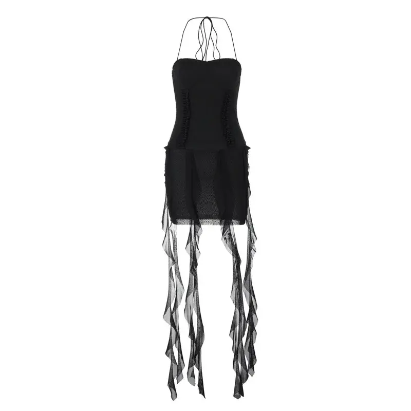 2025 Summer New Women's Ruffle Lace Dress Women's Fashion Sexy Unique Drum Skirt