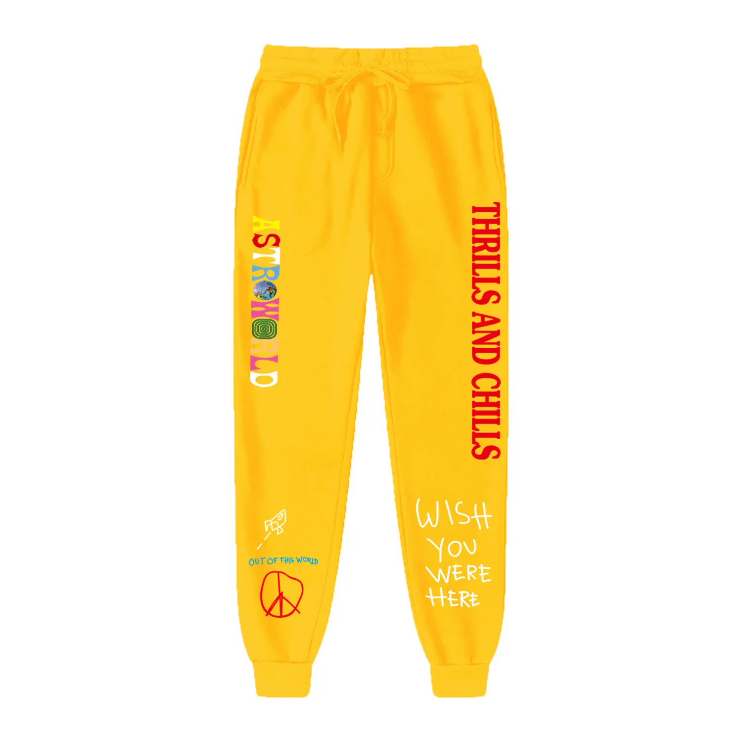 New Hot-selling Fleece Trousers  ASTROWORLD Letter Printing Men Ladies Men's Jogging Pants Hip-hop Street Pants